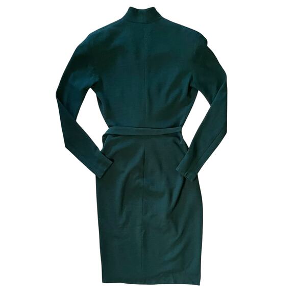 Vintage Donna Karan Black Label Archival Green Wool Wrap Dress Union-Made Size S - Picture 11 of 14